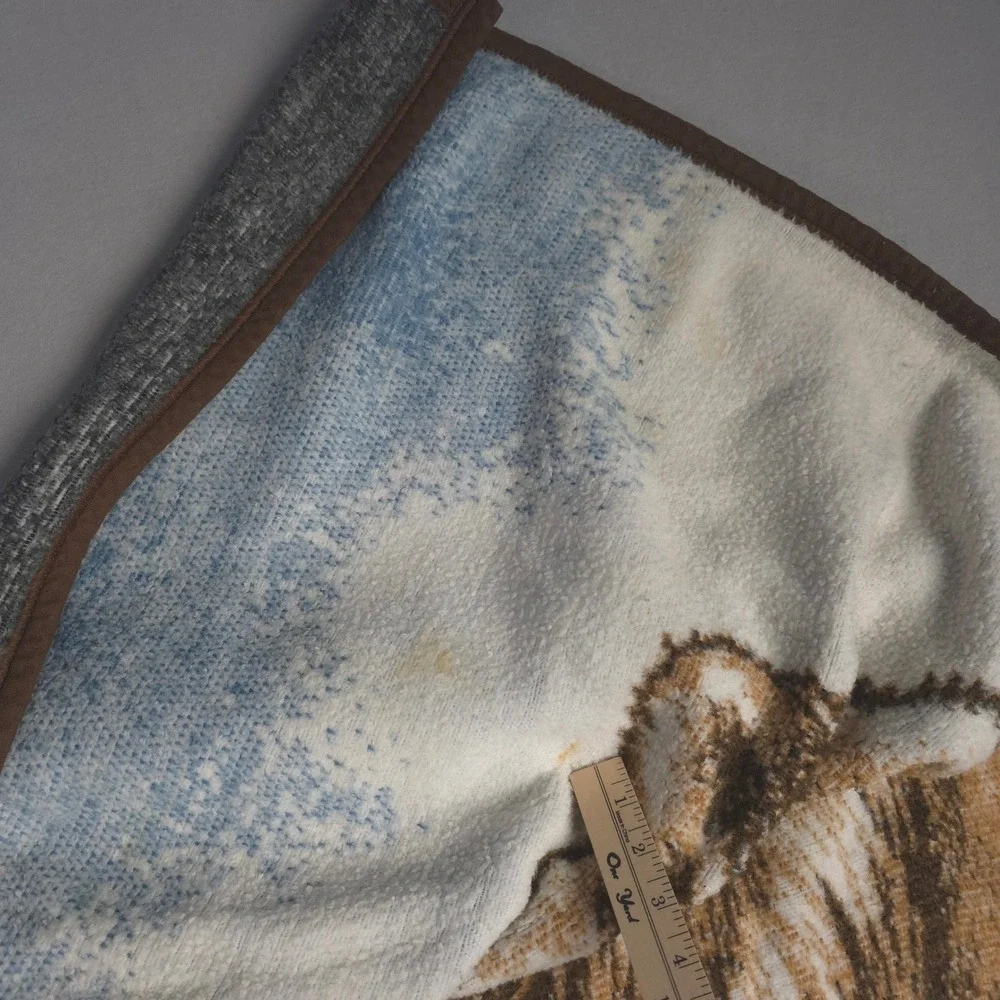 Vintage Bear Family Blanket Cozy Throw‎ Woodland Nature Scene
